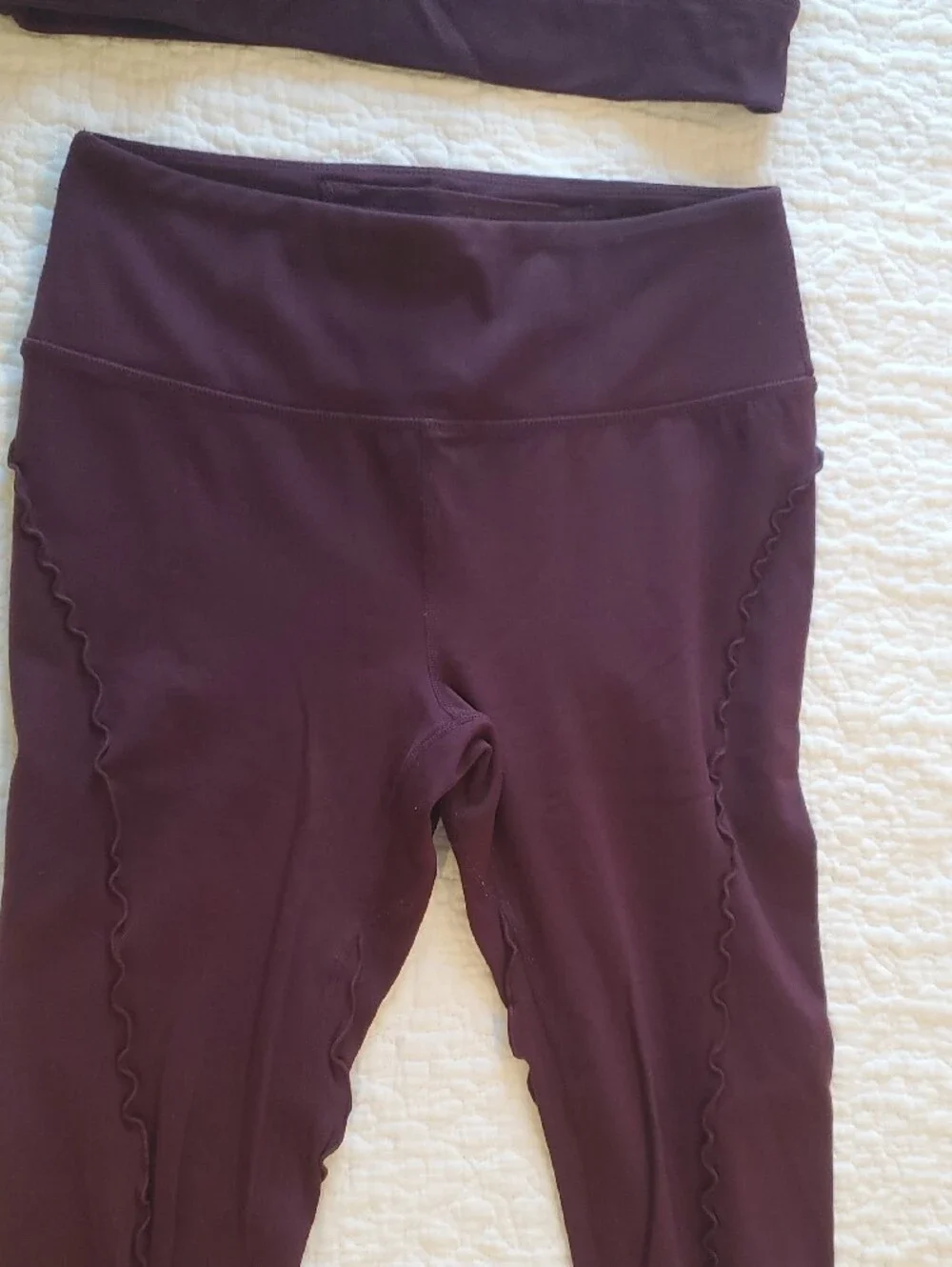 Women's Purple High-Waist Active Leggings & Reversible Bra Top Set